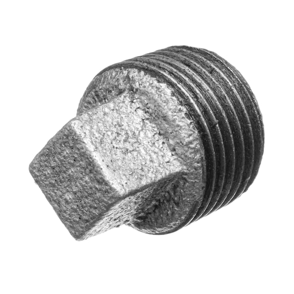 Usa Industrials Pipe Fittings Galvanized Malleable Iron Class 150 Square Head Plug 12 NPT Male ZUSA-PF-16768 - main